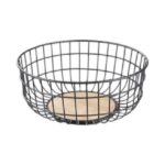 Canasto De Acero Y Bambu