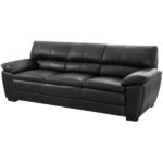Sofa 3 Cuerpos Premium 100% Cuero Negro